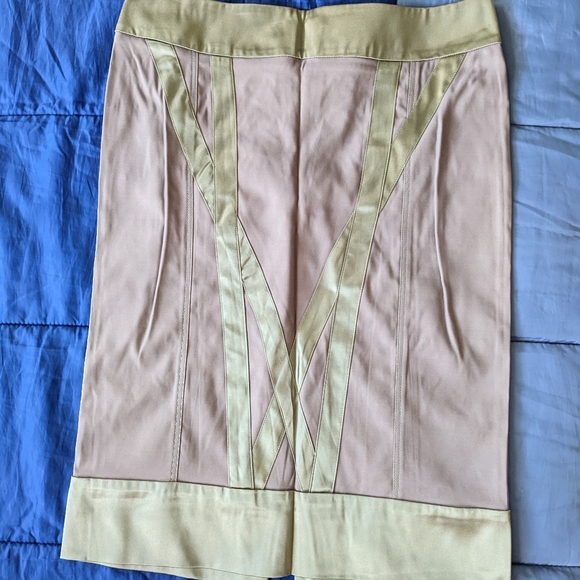 Stella McCartney straight sage silk skirt 12-46 IT